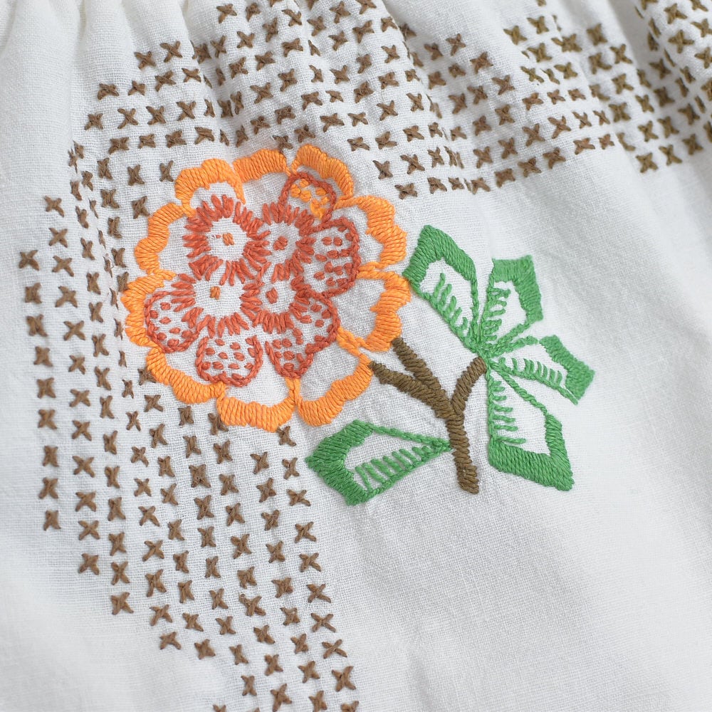 Remakeリメイク 再構築 サシコ風 クロスステッチ フラワー刺繍