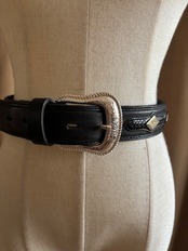 vintage western leather belt-5222-4
