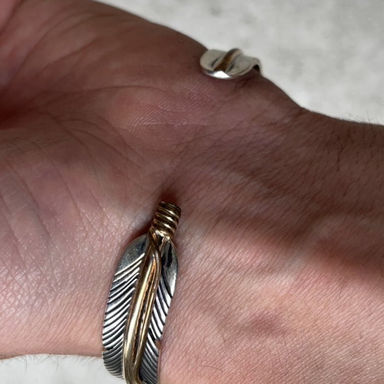 インディアンジュエリー Indian Jewelry 12KGF フェザーバングル