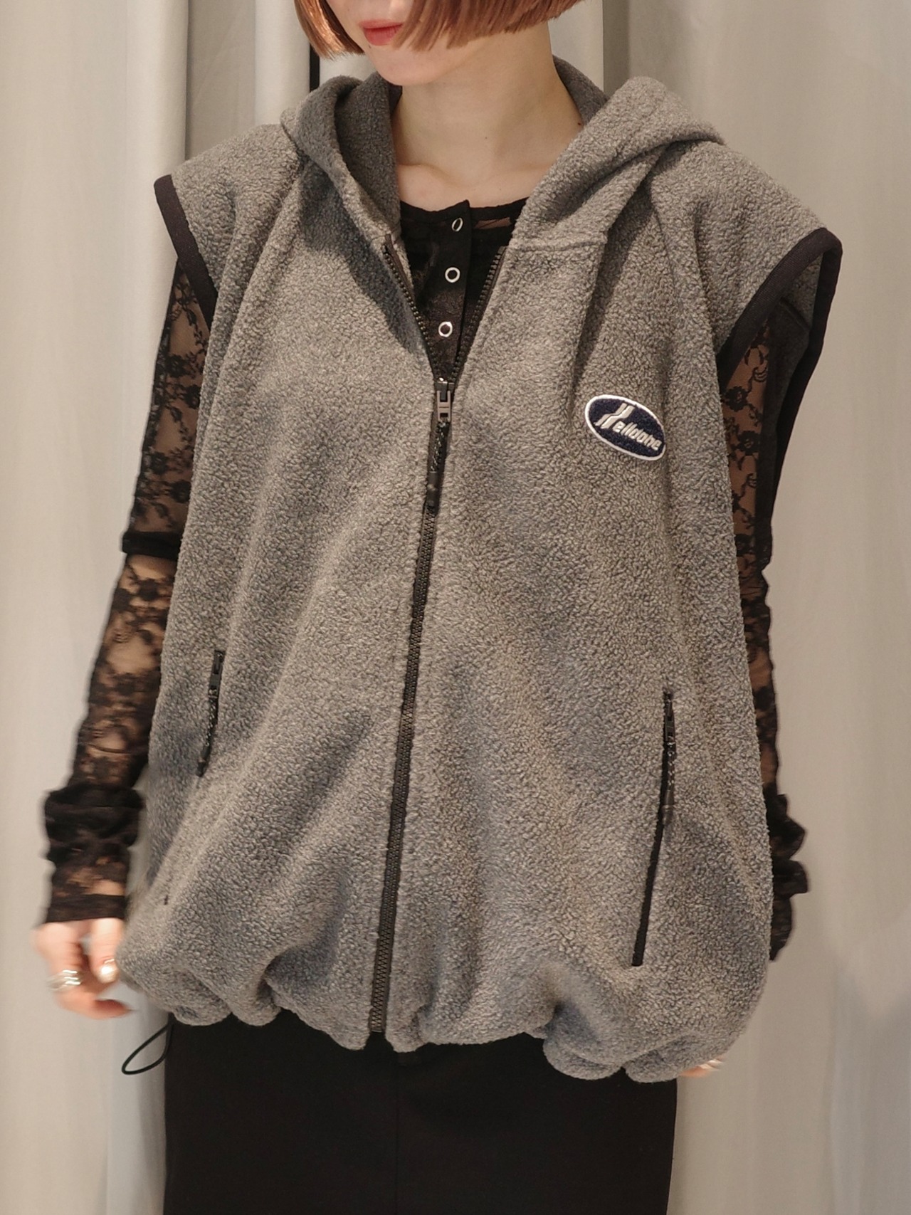 【26AW】WE11DONE ウェルダン / ベスト /   HOODED STRING FLEECE VEST - 1