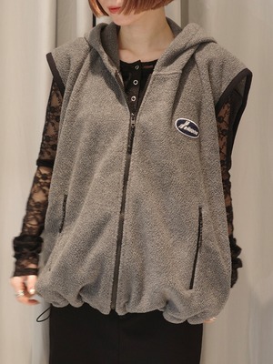 【26AW】WE11DONE ウェルダン / ベスト /   HOODED STRING FLEECE VEST
