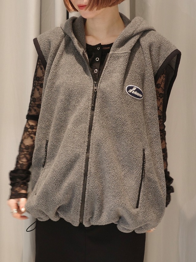 【26AW】WE11DONE ウェルダン / ベスト /   HOODED STRING FLEECE VEST