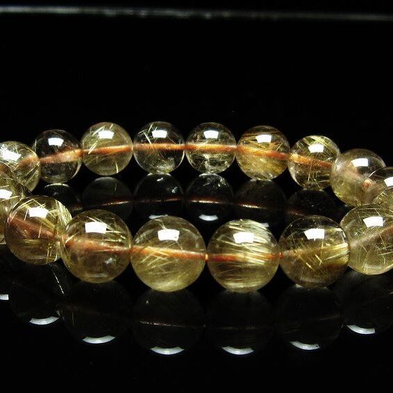 ルチルクォーツ ブレスレット 11mm タイチンルチルクォーツ タイチンルチル 一点物 メール便可 [M便 1/10] 111-48991