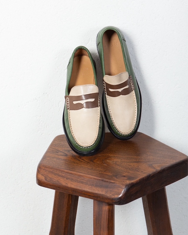 2-tone leather loafer / Made In ITALY / SIZE:US9