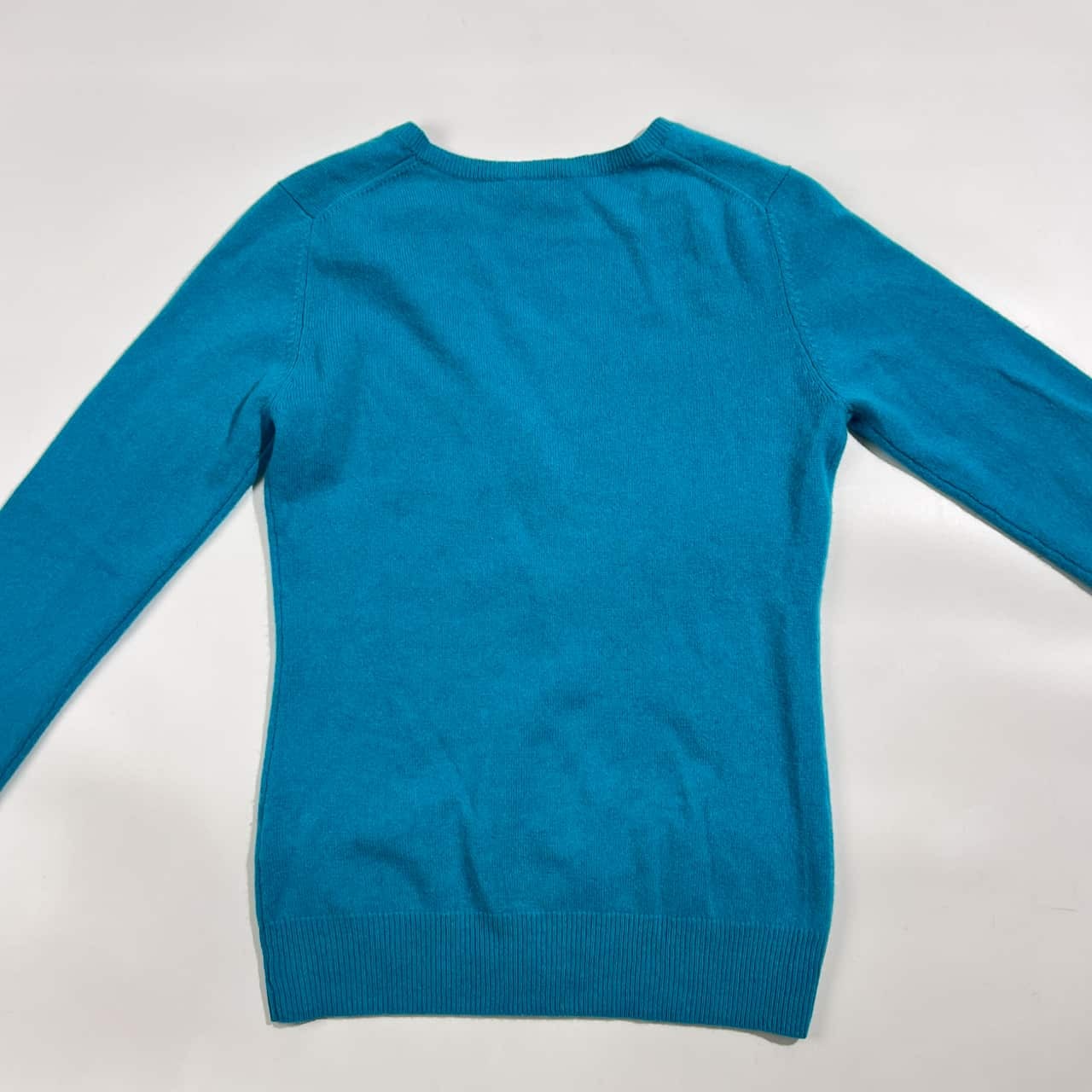 カシミヤ100% JR Takashimaya タカシマヤ Vネック ニット カーディガン M/ブルー系 レディース