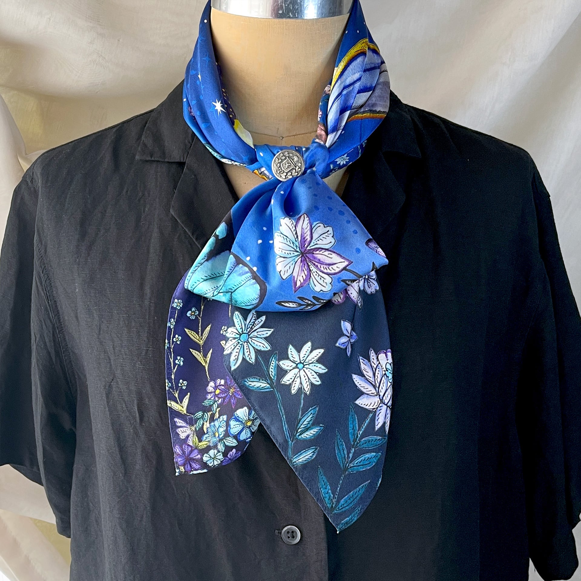 LA LUNE』from after the rain / シルクスカーフ（スカーフ留め付き