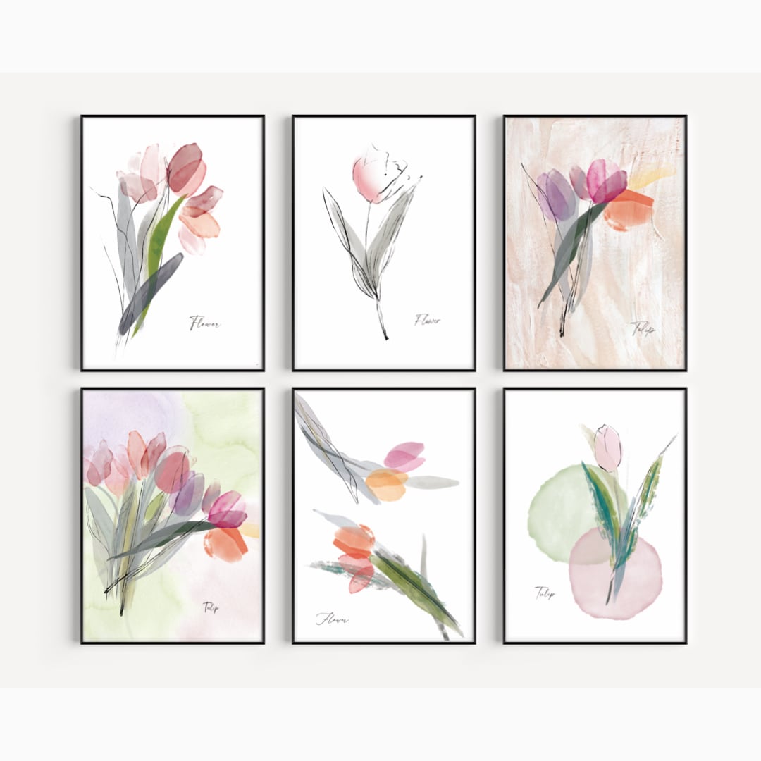 絵画 アートポスター シャーリーフェルッ チューリップ