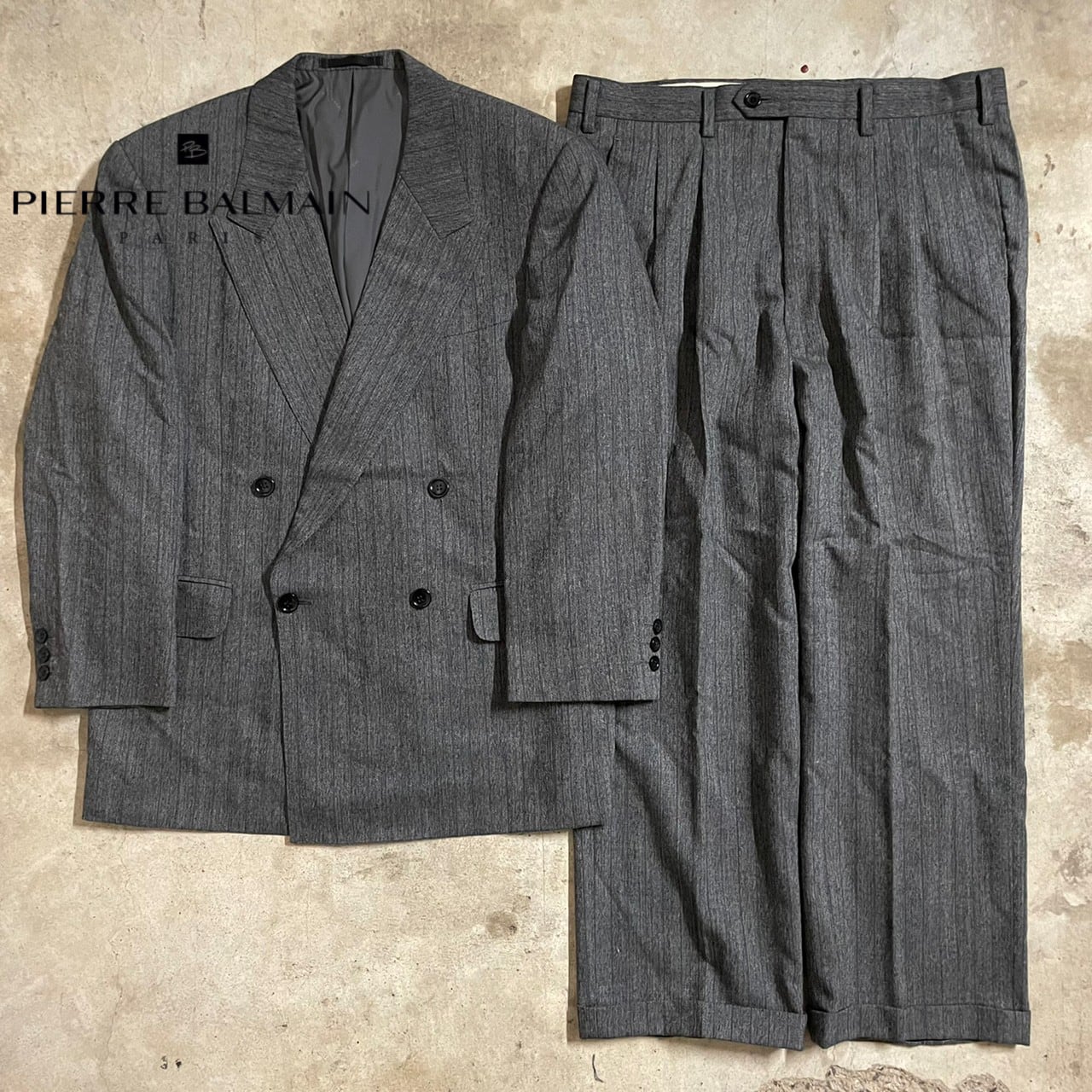 〖Pierre BALMAIN〗wool double setup suit/ピエールバルマン ウール ダブル セットアップ  スーツ/msize/#0513/osaka | 〚ETON_VINTAGE〛 powered by BASE