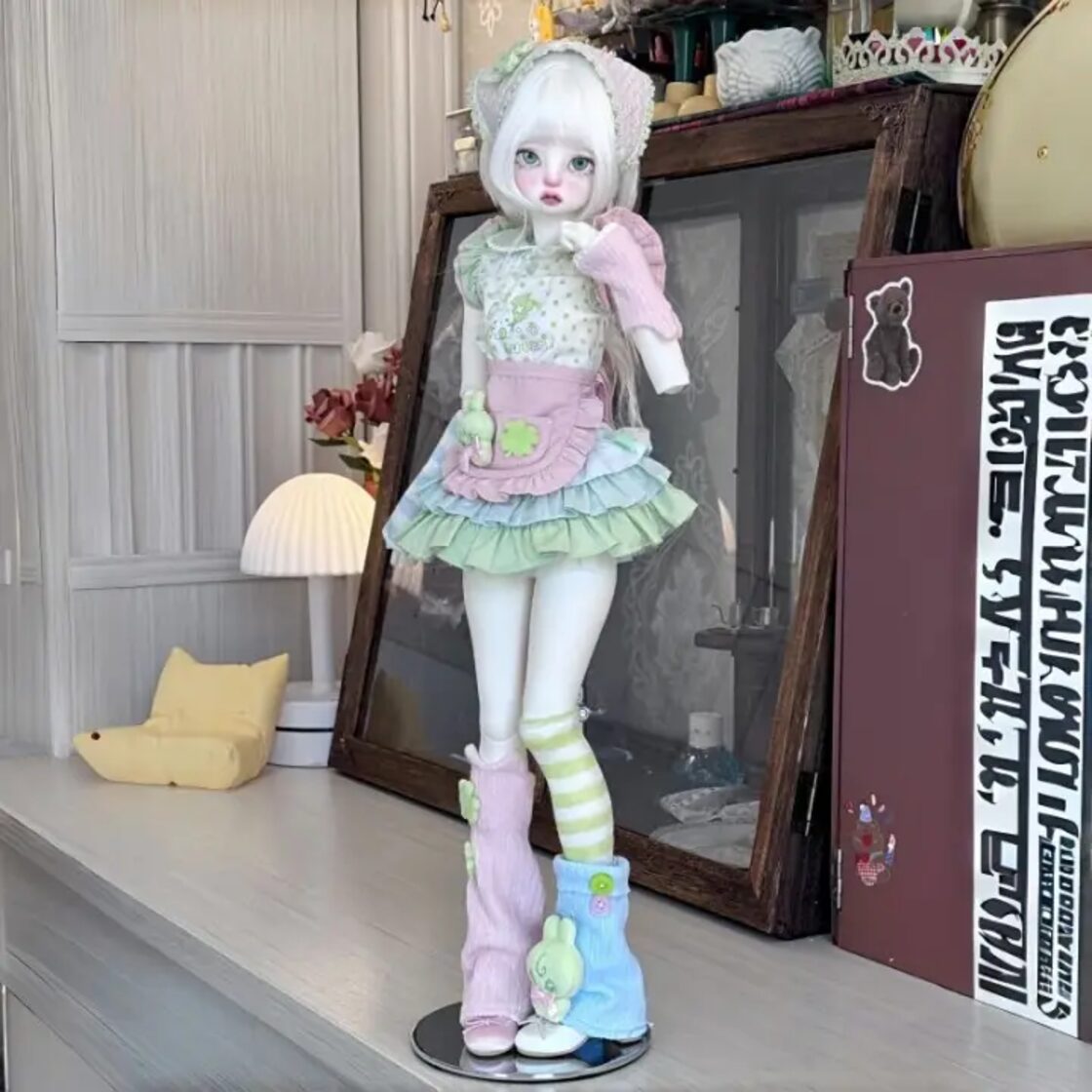 MSD SDM MDD 1/4 サイズ対応 6点セット ピンクグリーンの可愛ドール服