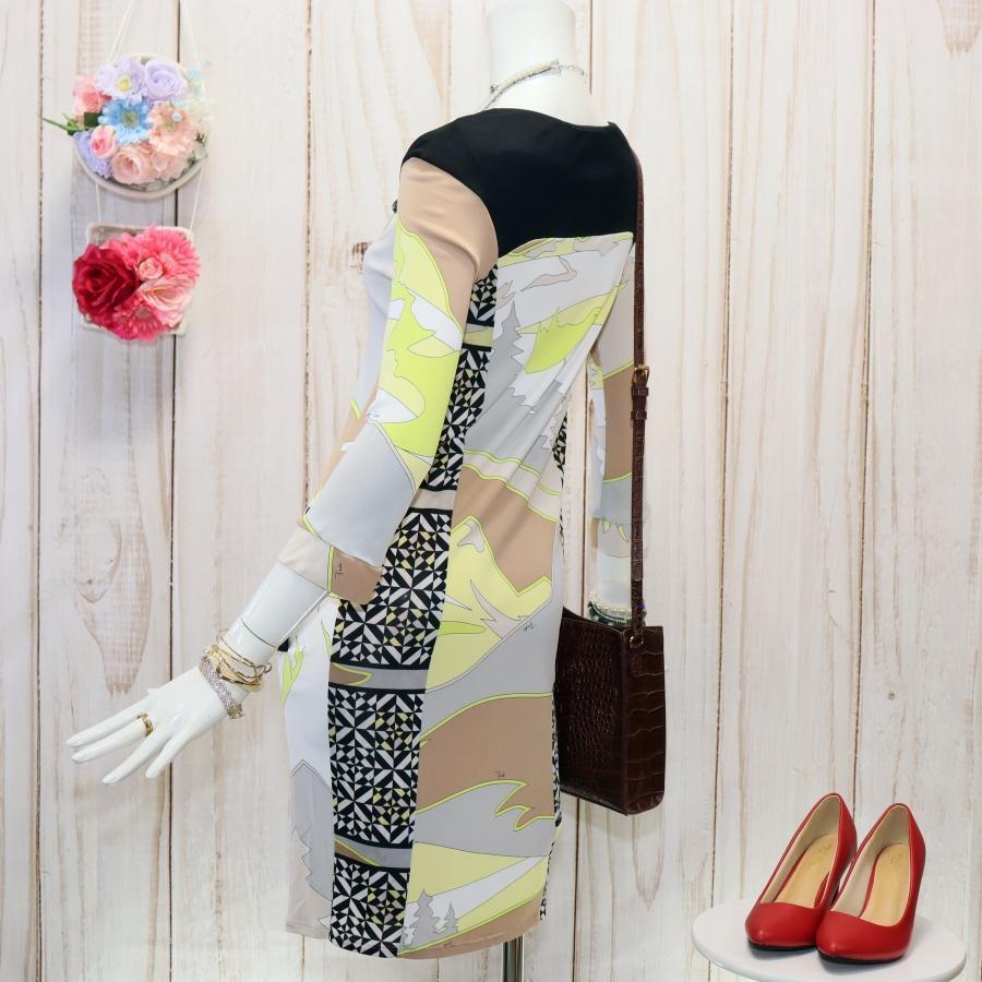 エミリオプッチ 総柄ワンピース S～M 長袖 ラウンドネック