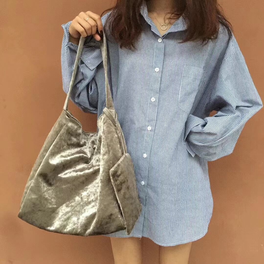 ベロア調 ポーチ付きバッグ　AS19-8810