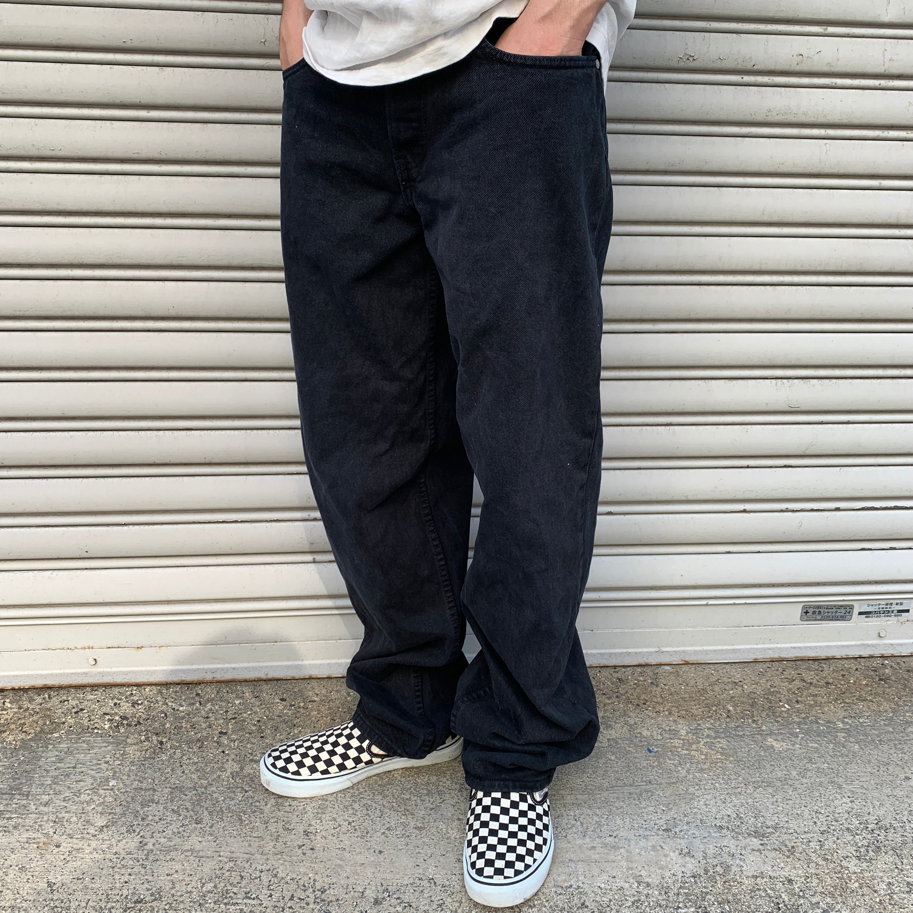 90-00s リーバイス シルバータブ ブラックデニムパンツ ワイド W33