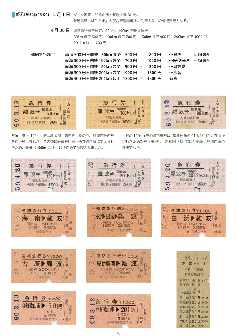 南海電気鉄道 南紀直通列車の乗車券類 | 関西乗車券研究会オフィシャル