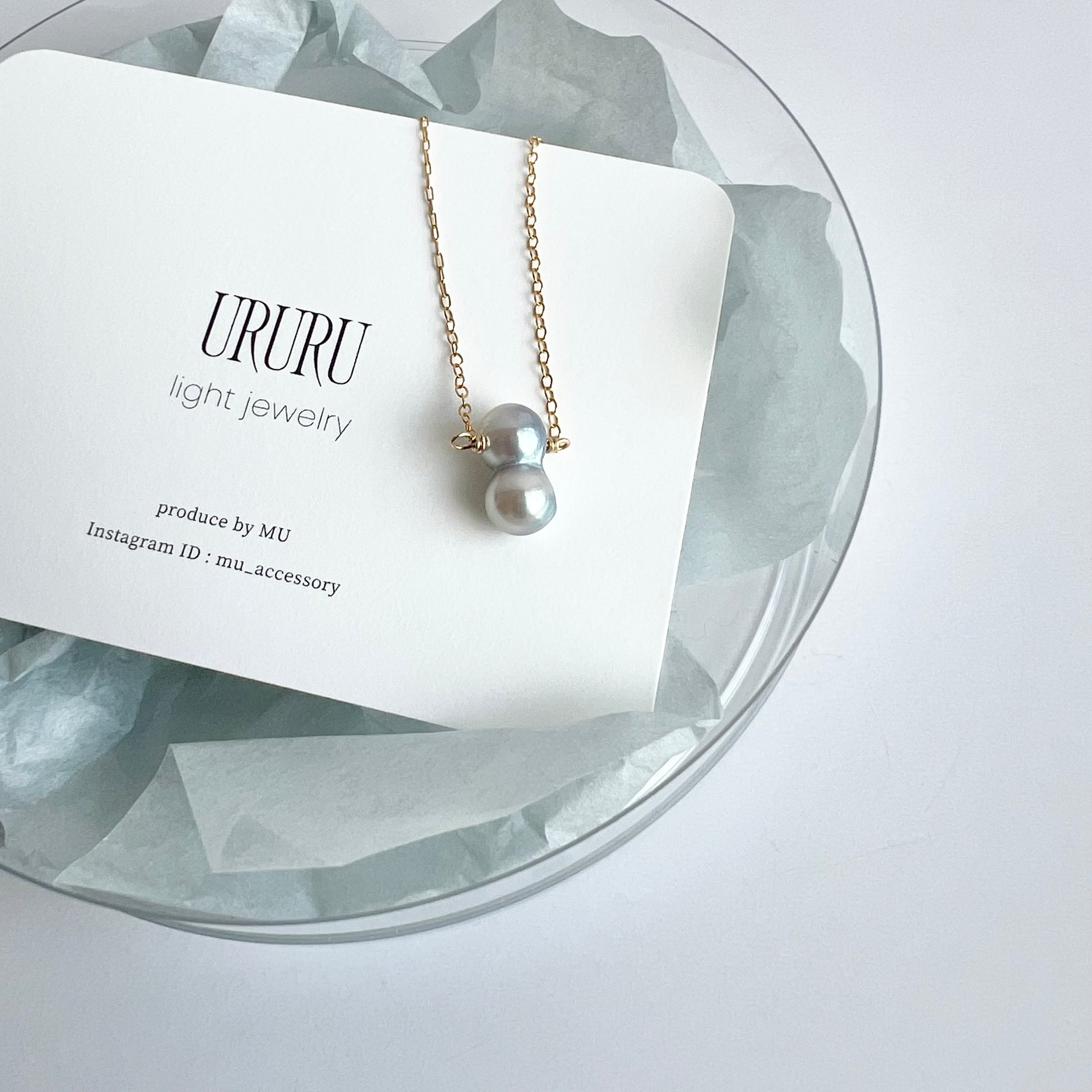 URURU】Double Akoya Pearl 14KGF Necklace / 双子あこや真珠