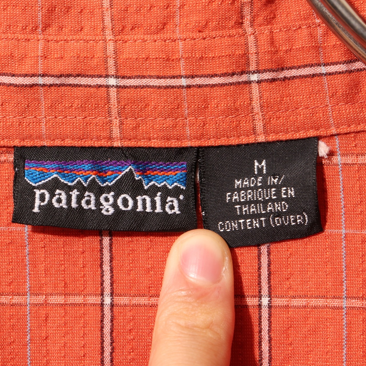 美品 M 03年 オレンジ Puckerware Shirt Patagonia パッカーウェアシャツ パタゴニア  シアサッカー