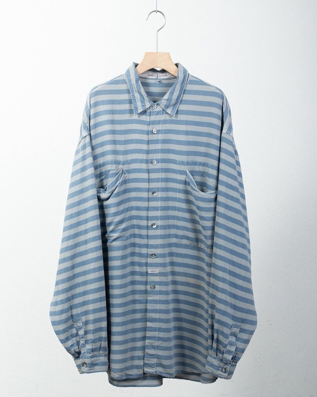 "MARITHÉ + FRANCOIS GIRBAUD" striped tencel cotton shirt / Made In USA