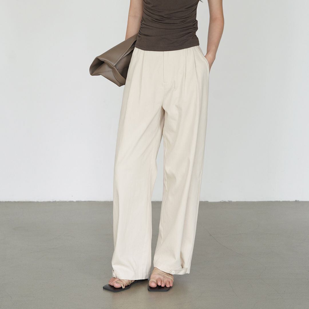 ヘムボタンストレートパンツ T2073