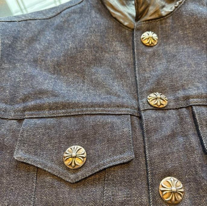 CHROME HEARTS クロムハーツ デニム 襟アーム ワックスコットン切替