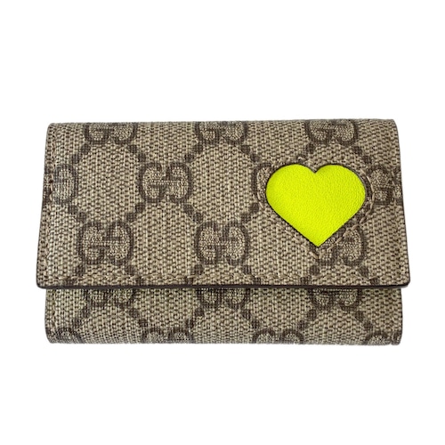 【中古】 グッチ キーケース 6連キーケース ネオンハート GG ネオンイエロー レディース 女性 323228
