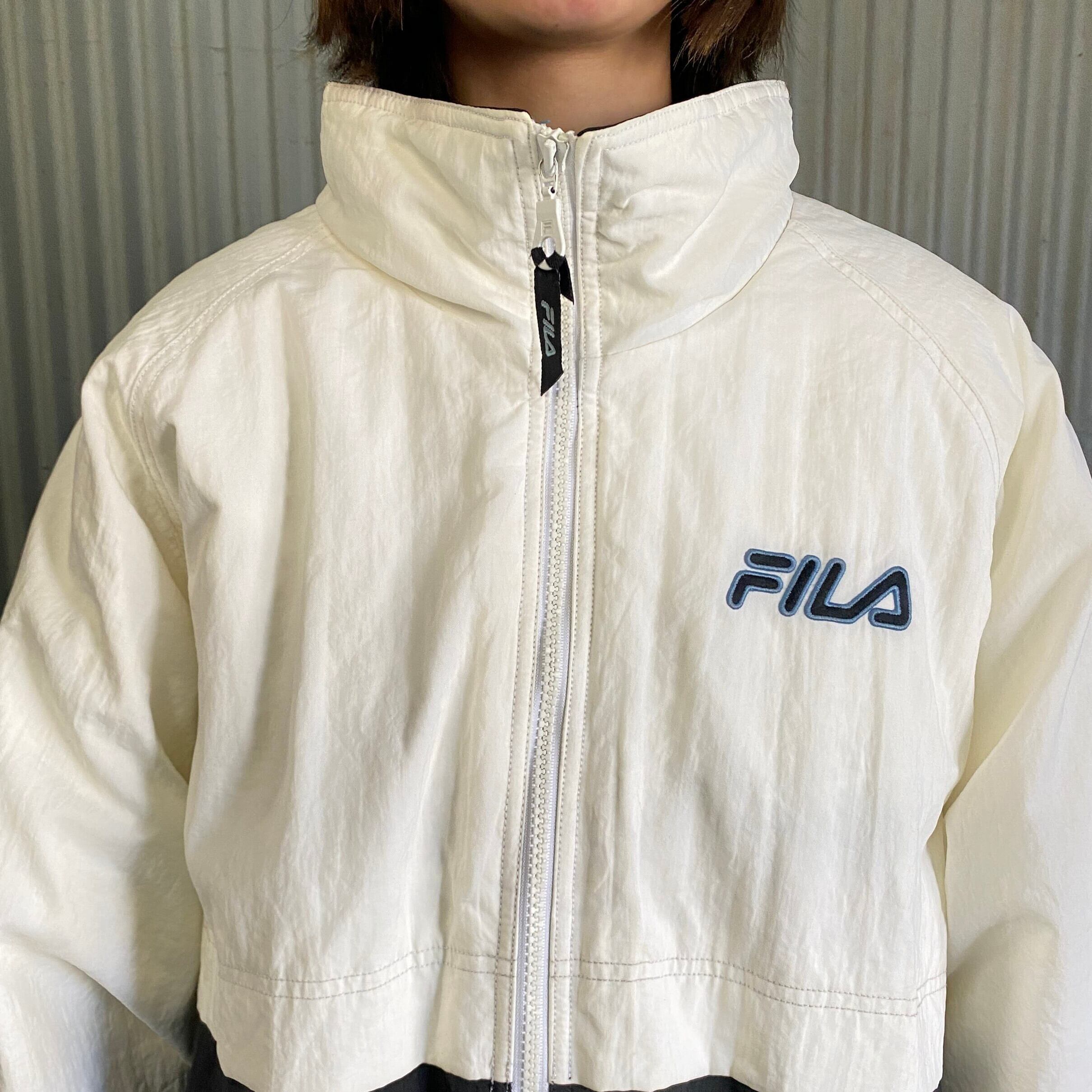 90s FILA フィラ 中綿ブルゾン ナイロンジャケット ビッグロゴ L