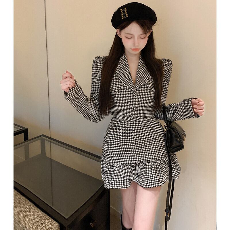 格子柄オータムショートハイウェストウェスト薄手スカート 秋物 ガールズファッション26619474297