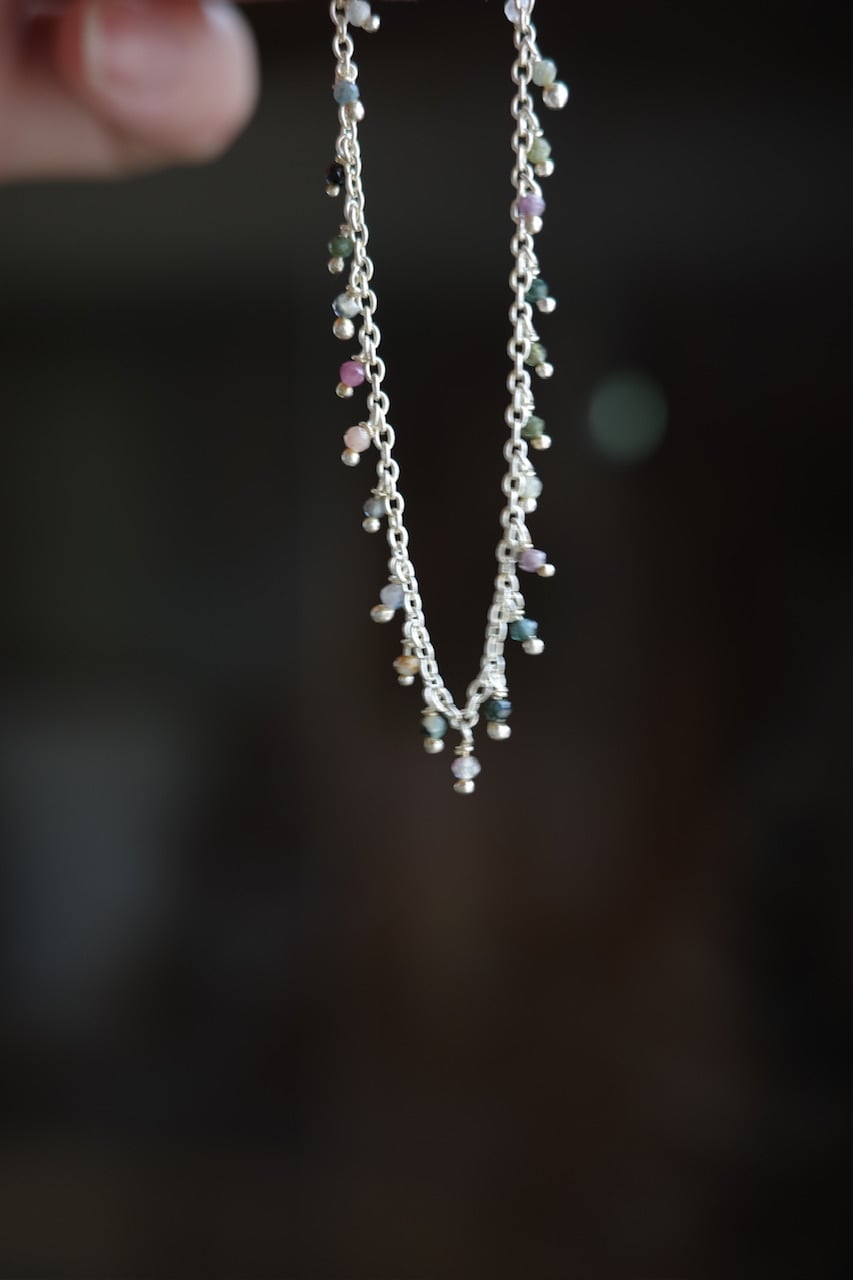 vija Fragment of earth bracelet tourmaline silver