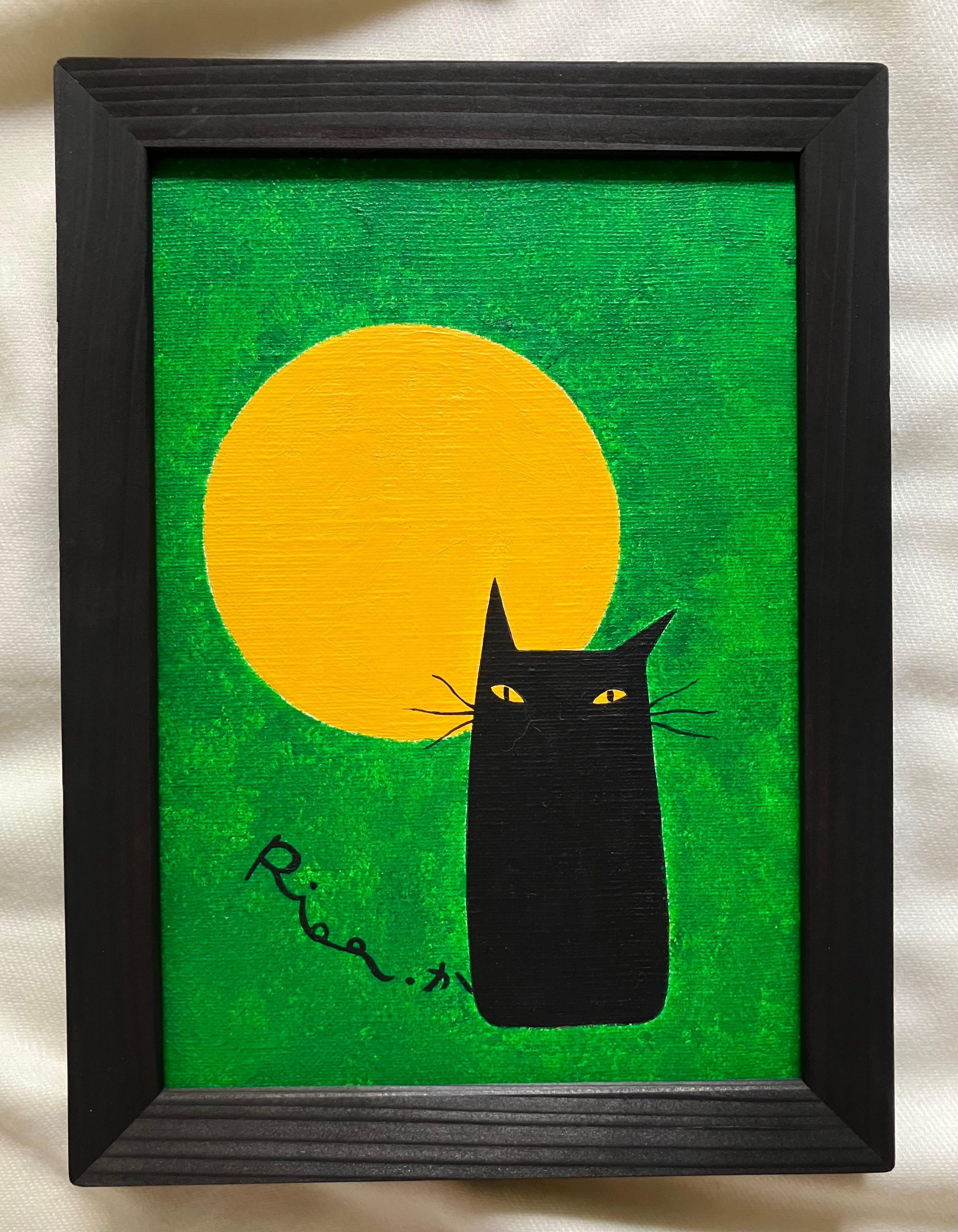 月*陽様 絵画原画　　「元気にお目覚め」　甘えん坊赤ちゃんの絵 お月様色の瞳 ／ 原画 | Riee .か