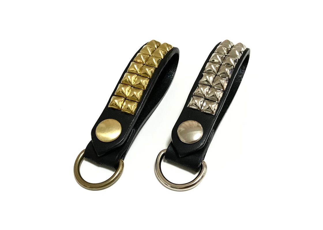 ベルトループキーホルダー ハンドメイド レザー スタッズ BLKH-PY2-17☆送料無料 | Pay ID