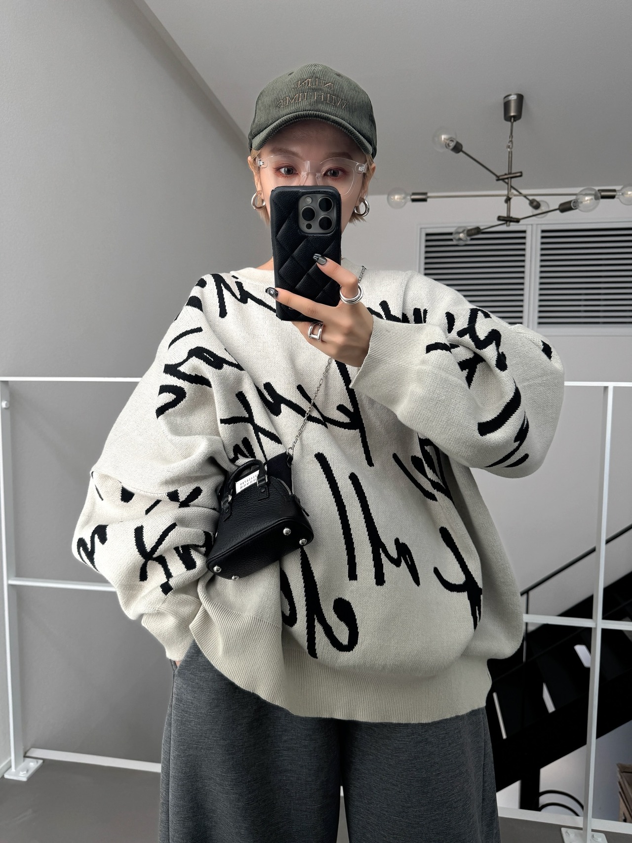 corduroy lettering cap/green