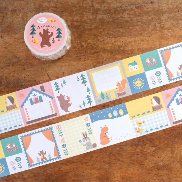 Mokuji ロール付箋ましかく「森のどうぶつたち」 | Macaroni
