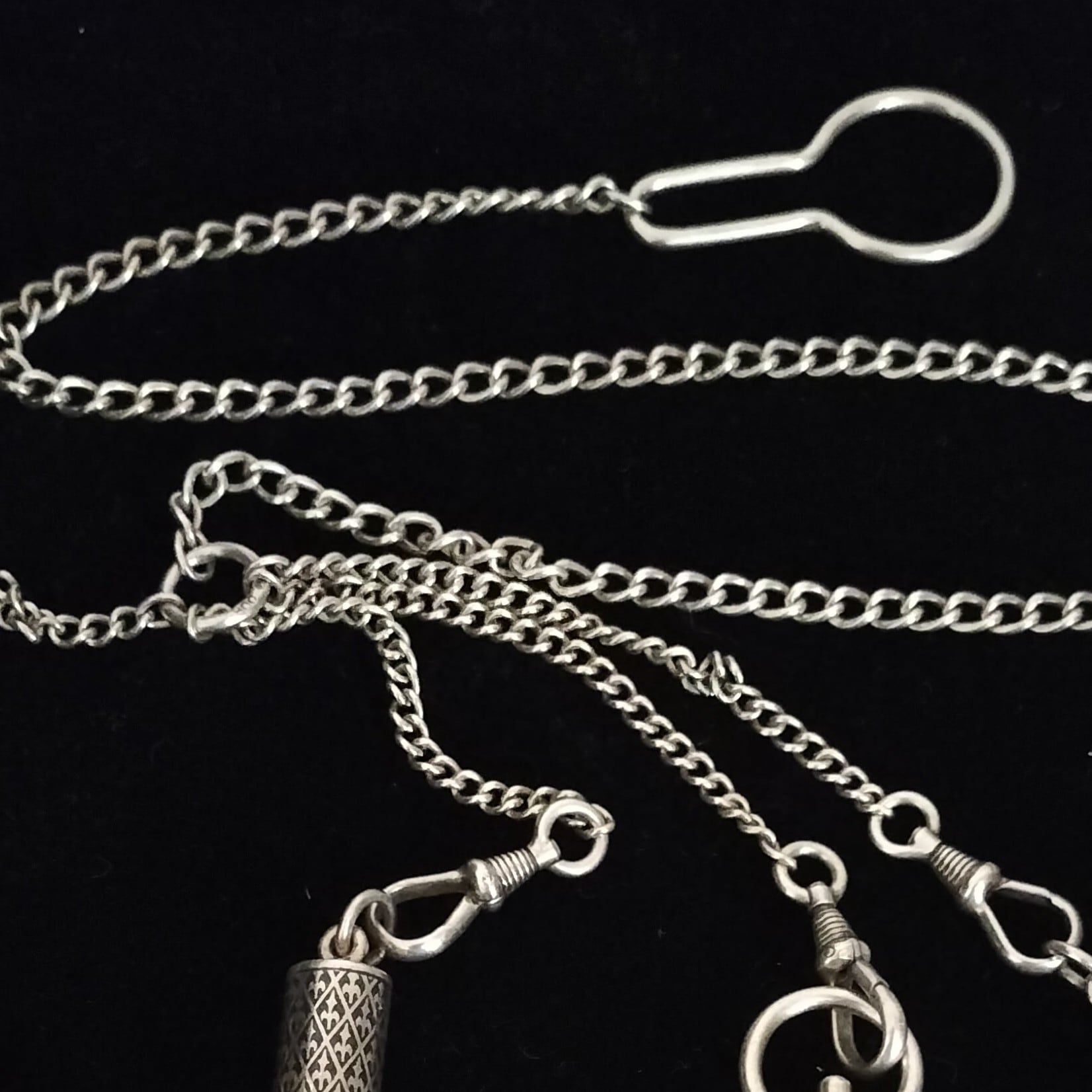 Antique RARE Men's Chatelaine Silver Niello | Antico