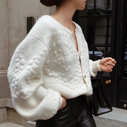 Marble no collar cardigan
