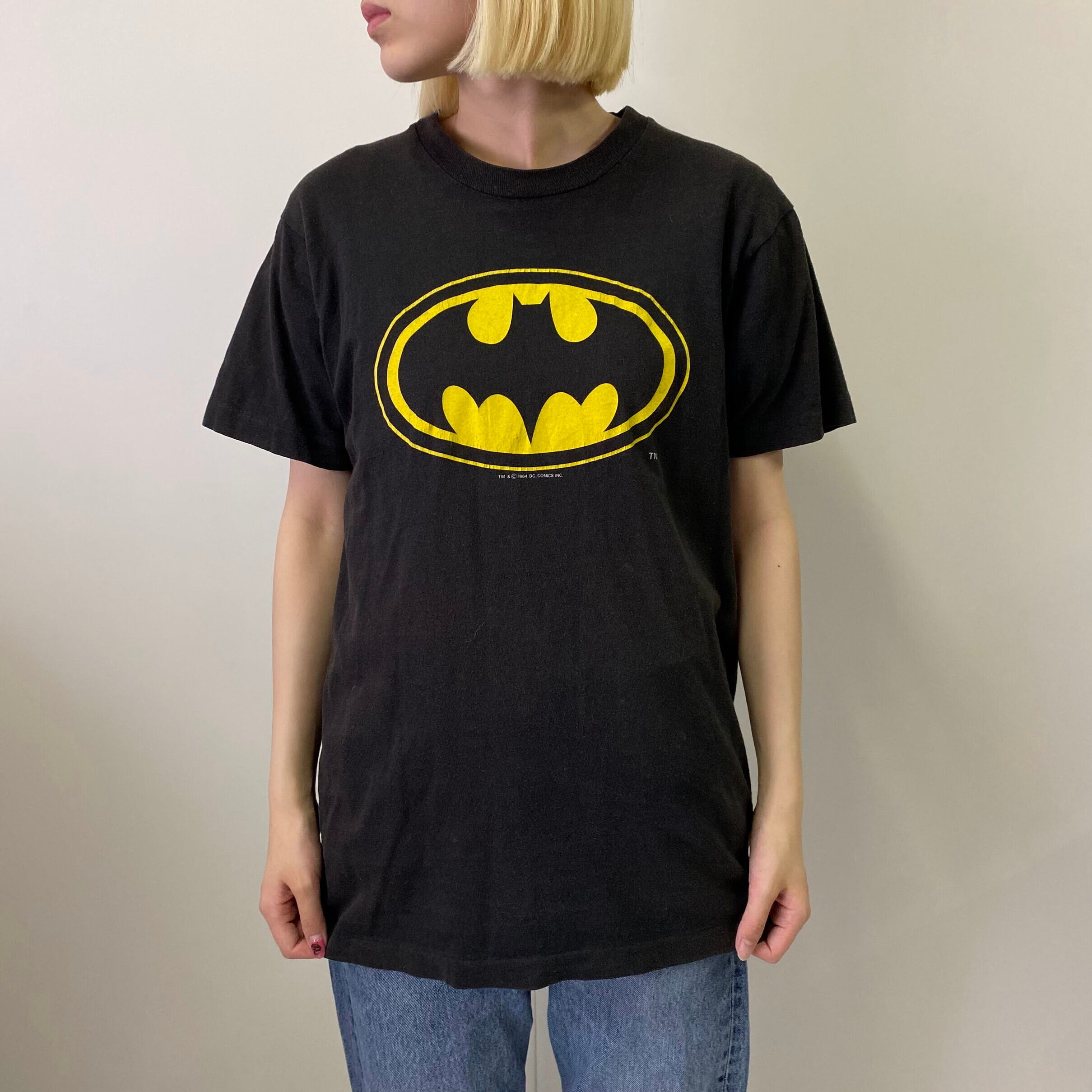 USA製 80年代 BATMAN バットマン アメコミ プリントTシャツ メンズL 古着 ムービー 映画 80s ヴィンテージ ビンテージ  フェードブラック 墨黒【Tシャツ】【P2000】 | cave 古着屋【公式】古着通販サイト