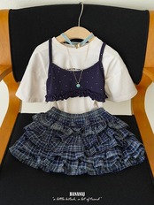 韓国子供服 / BANANA J / 26Autumn / セレナ ティアードスカート / 秋服 / キッズ *XS~JS*