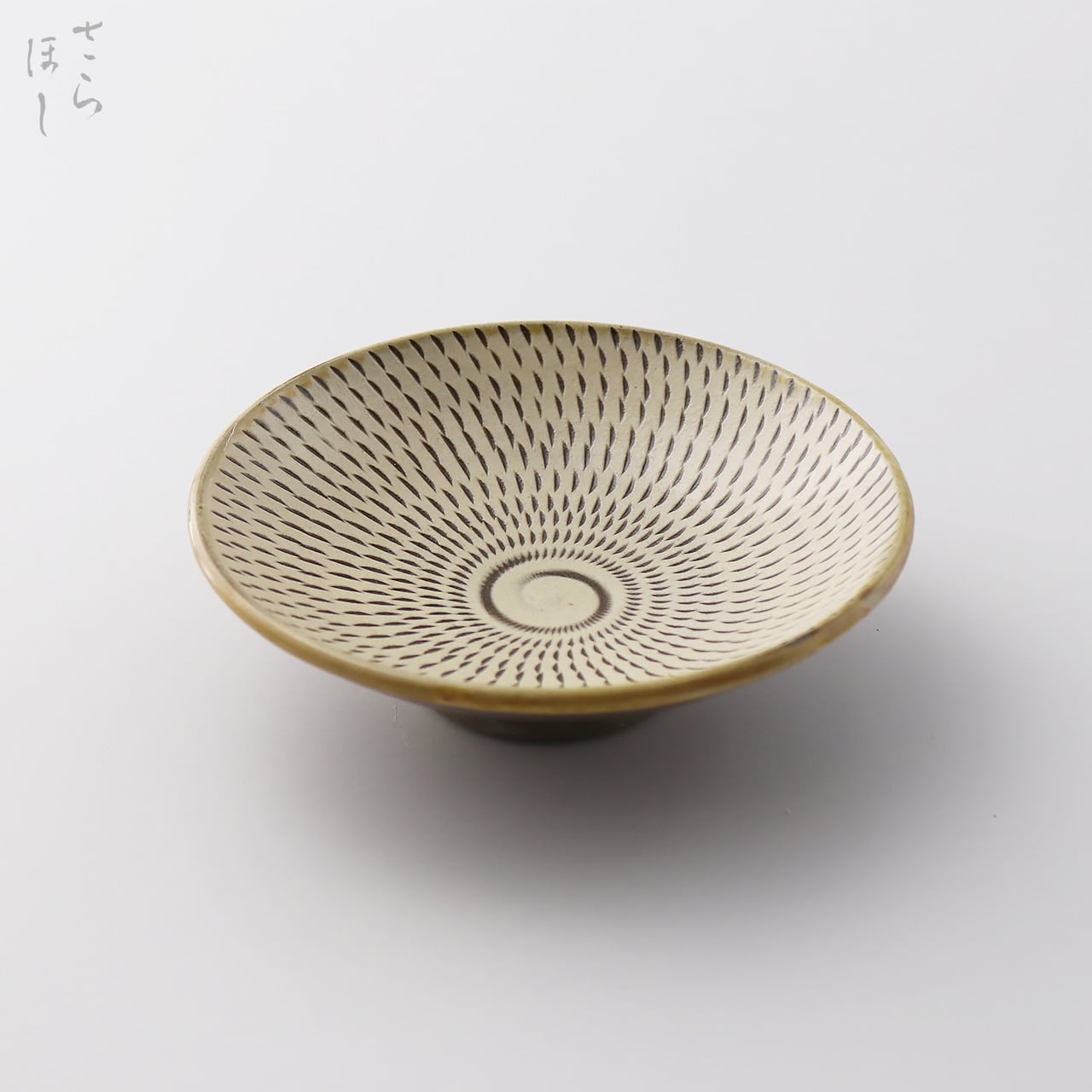 小鹿田焼 小袋窯 4寸皿 飛びかんな 白 直径約12cm 小皿 陶器 和食器 民
