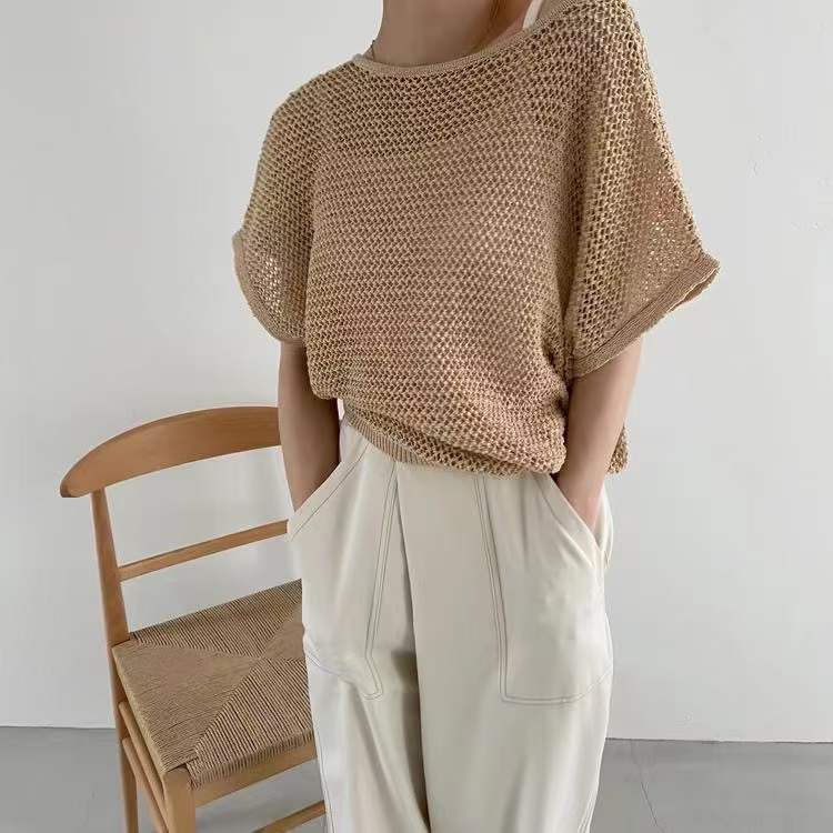 バックリボン　ニットトップス　AJ11079-3040