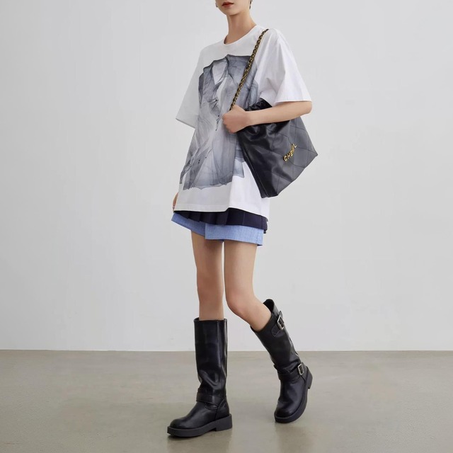 Layered suitprint T-shirt C1236