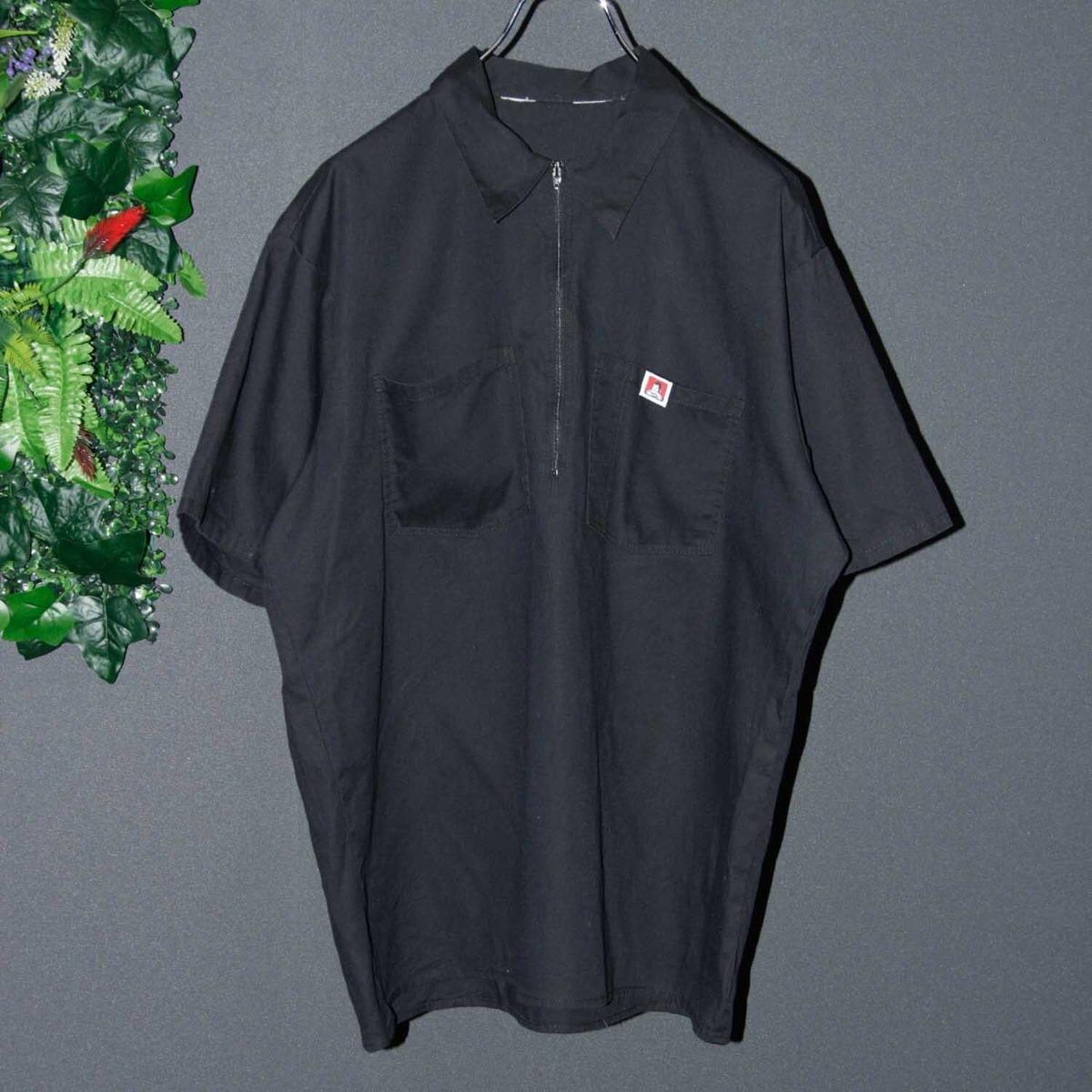 90s BEN DAVIS TALON zipper harfzip work shirts USA製 ハーフジップ 