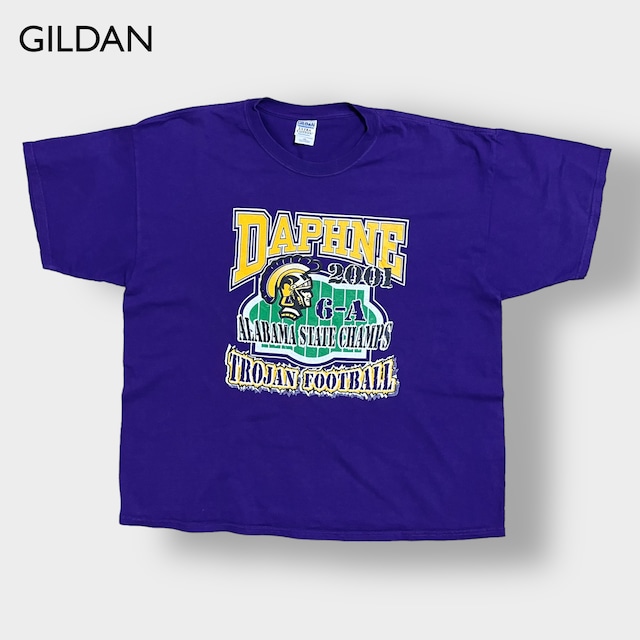 【GILDAN】2XL ビッグシルエット プリント Tシャツ アラバマ高校 DAPHNE フットボール バックプリント HEAVYWEIGHT ヘビーウェイト 半袖 夏物 us古着