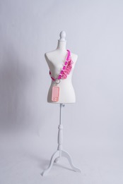 3way gingham check strap Pink