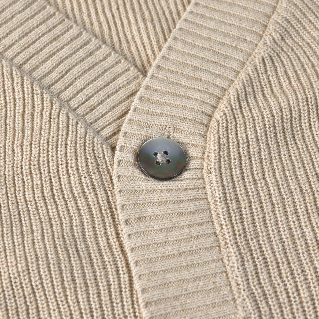 prit プリット コットンリネン片畦編み2ウエイワイドベスト・キナリ ユッタリとしたフレンチベストです