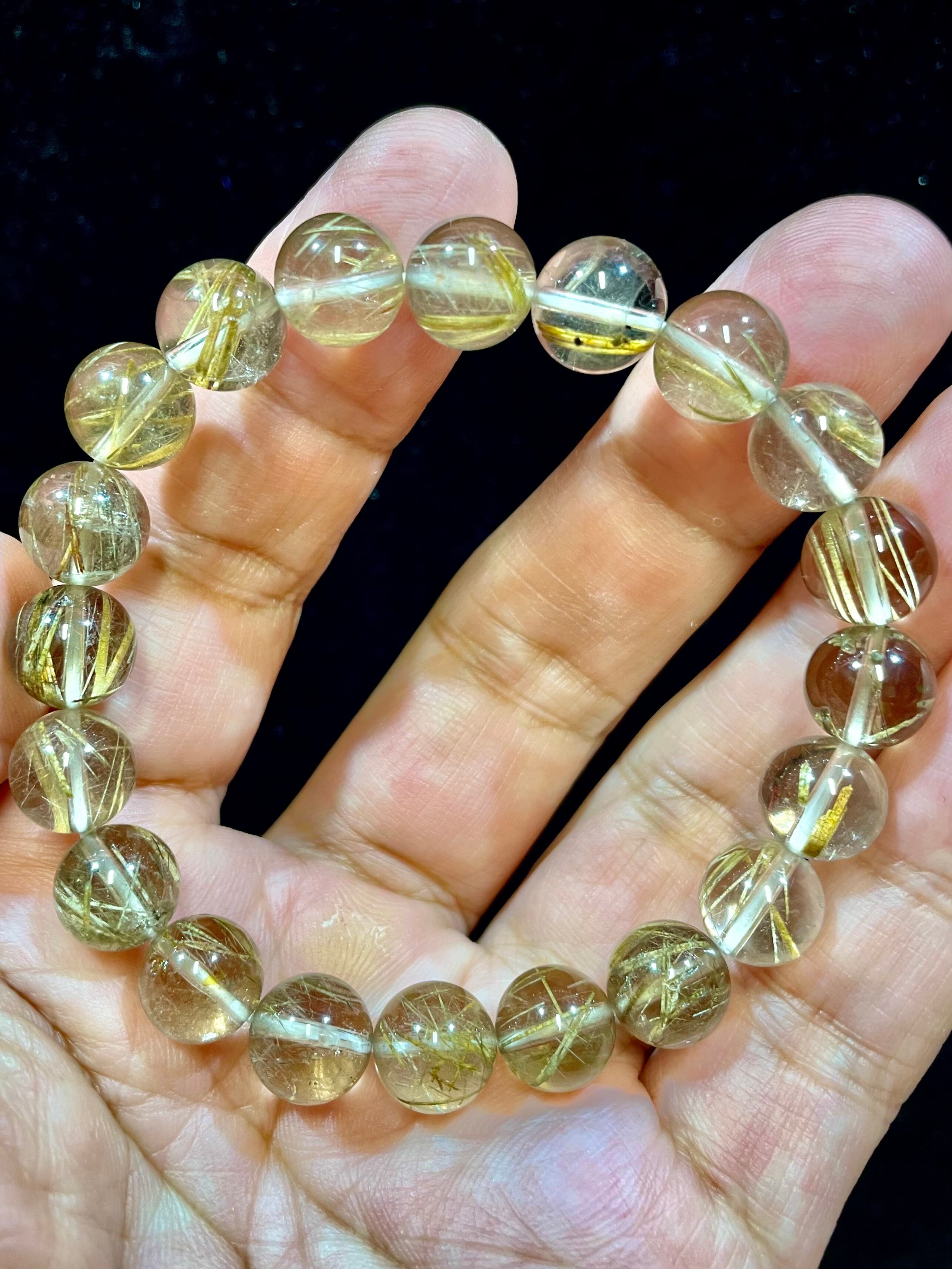 3) 超レア!「スタラクティティック・マイカinクオーツ」ブレスレットM