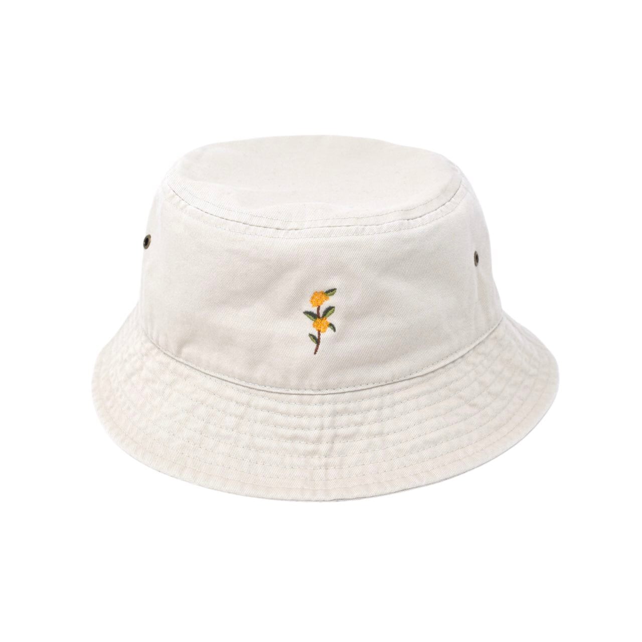 柔らかく洗いざらしたコットン刺繍バケットハット（ナチュラル） | sunpodo
