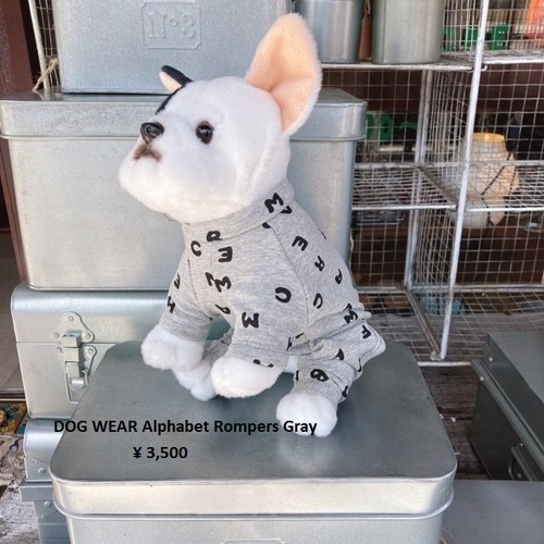 DOG WEAR　アルファベットロンパース　グレー