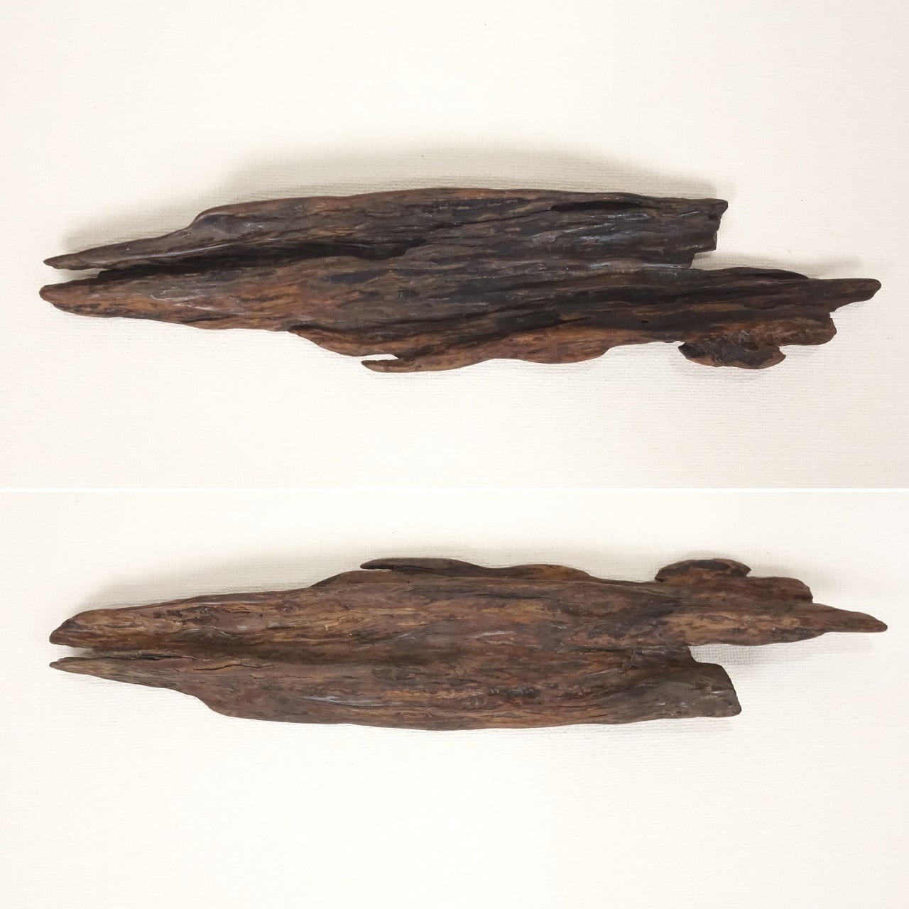 温泉流木】幹の木の皮そのままの美しくダークな流木台座 台座 流木