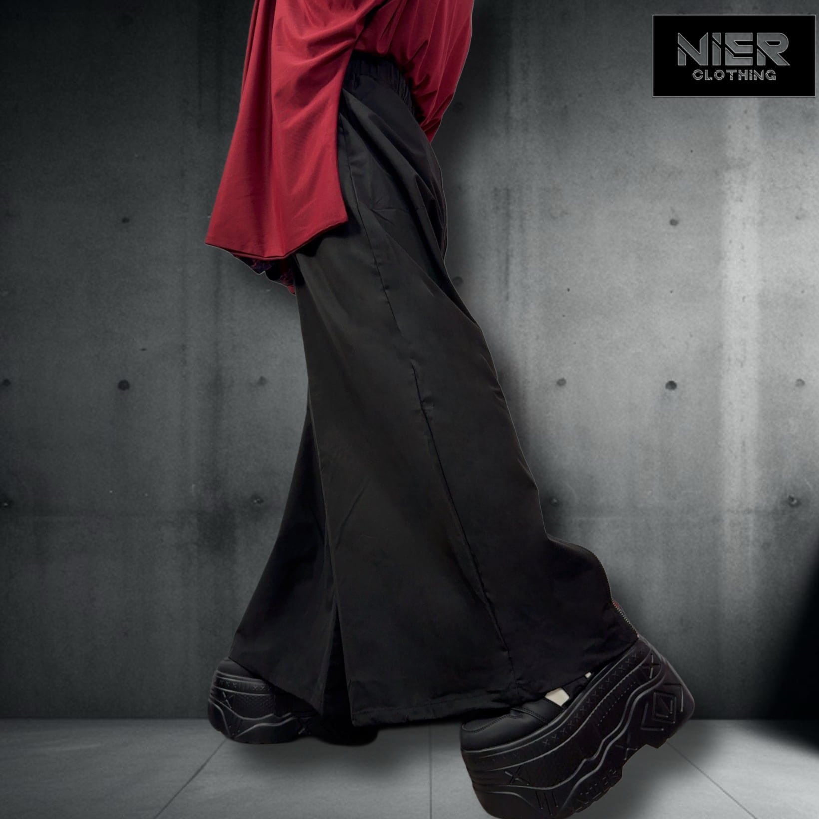 和柄BACK ZIP 2WAY WIDE PANTS【九尾×花弁】 | NIER CLOTHING
