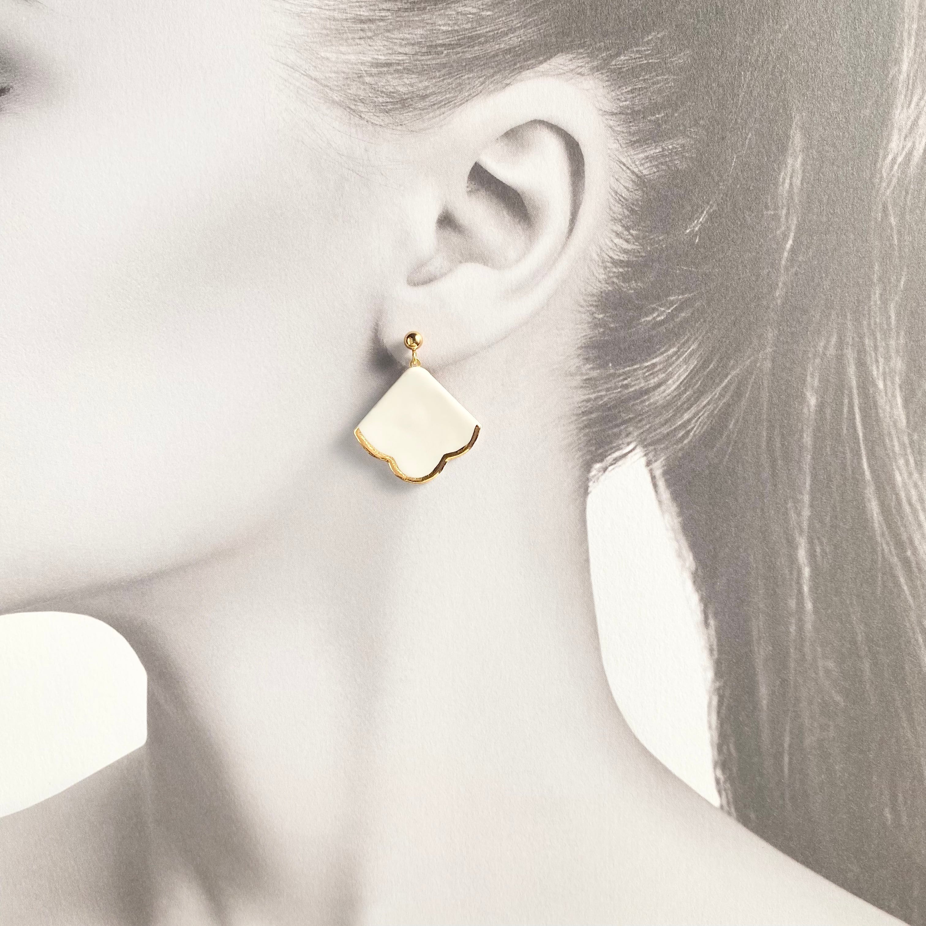 おしゃれなピアス　松　55 Matsu / 松 ホワイト | 【公式】ArtOpus. SHONAN（アートオーパス湘南