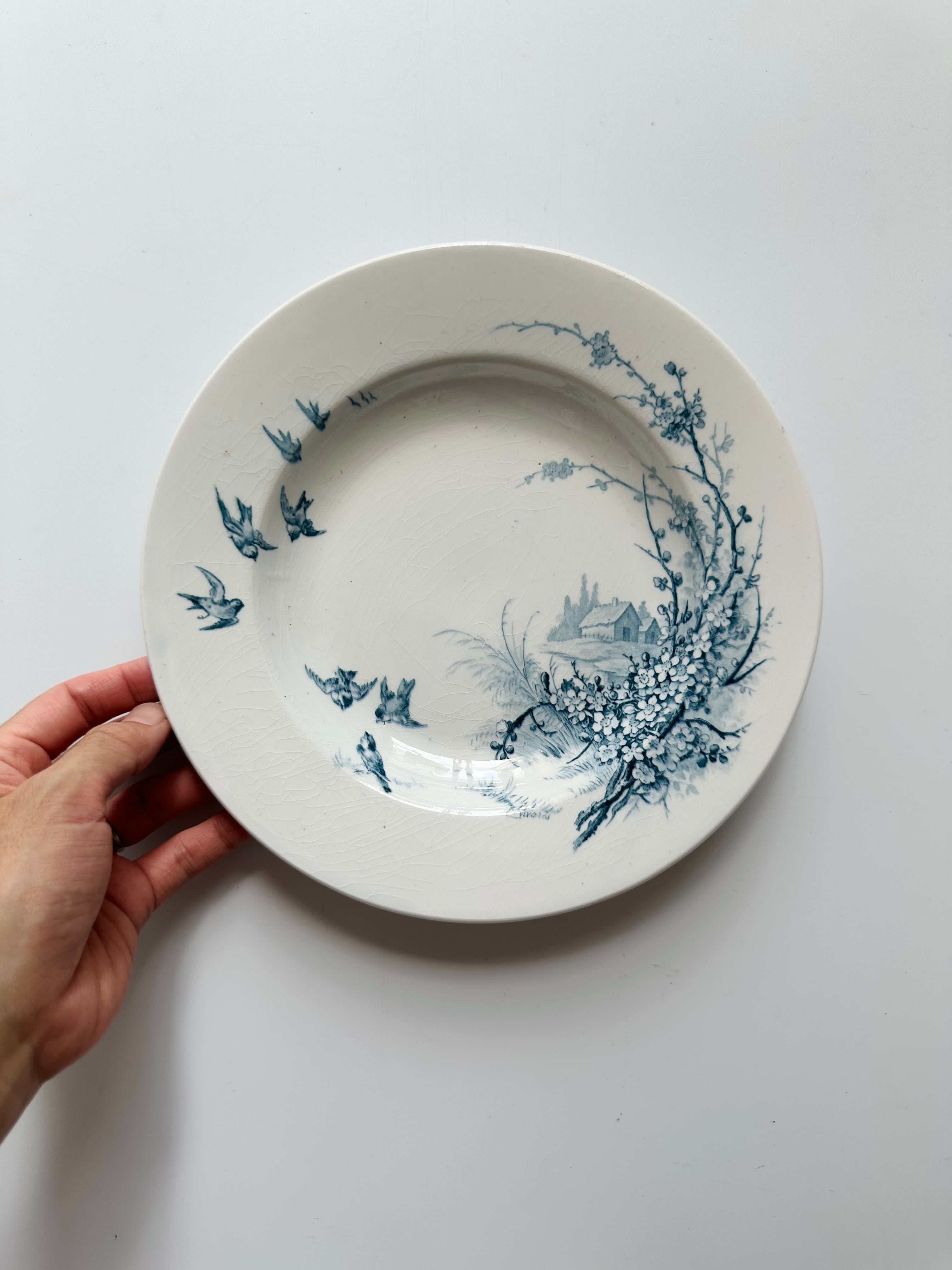 フランス アンティーク ピューター エタン 花リム 深皿と小物入れ フランス アンティーク ピューター エタン 花リム 深皿と小物入れ