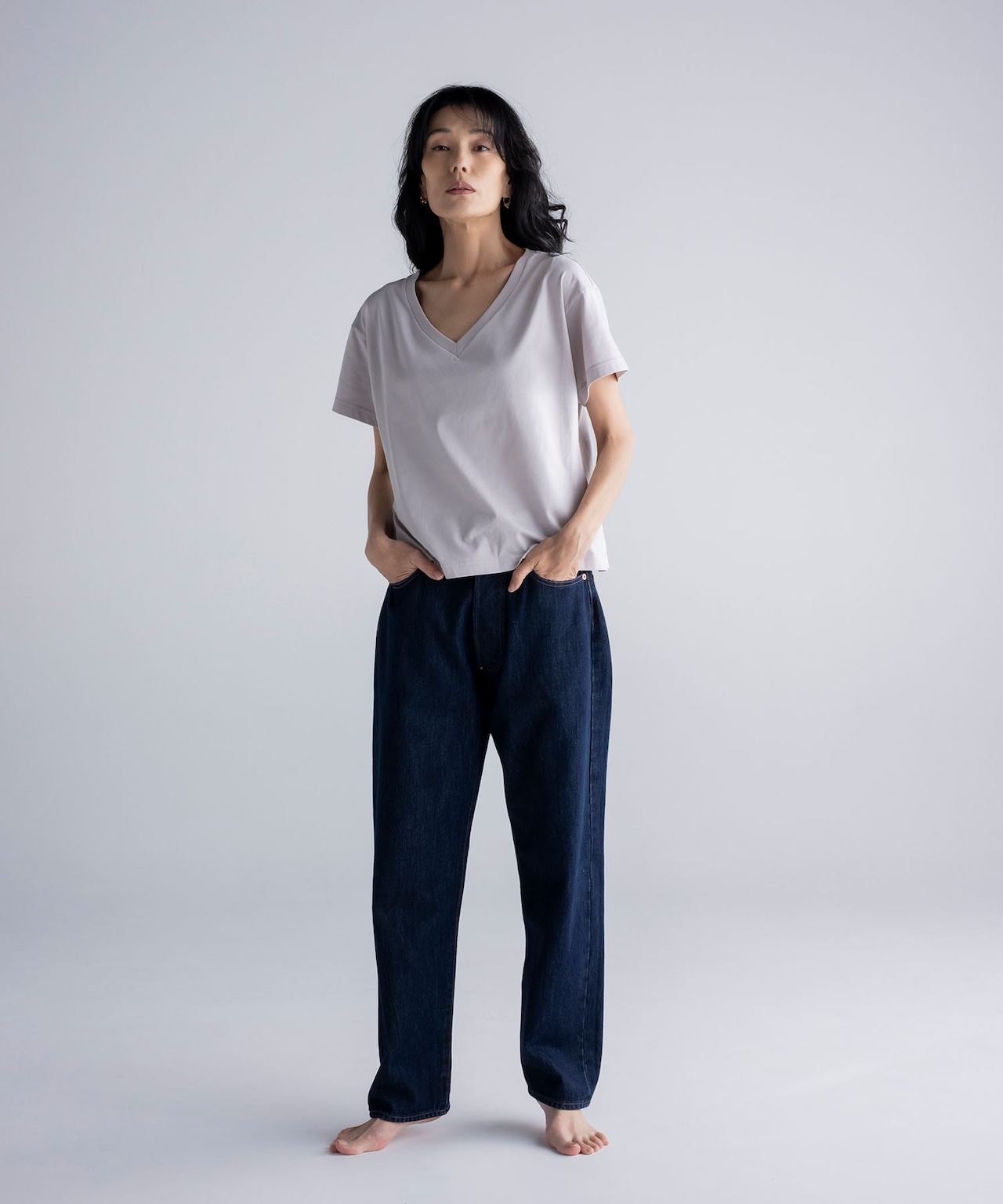 7N&H PRINT V NECK T-SHIRT FOR LADIES［HSC019］