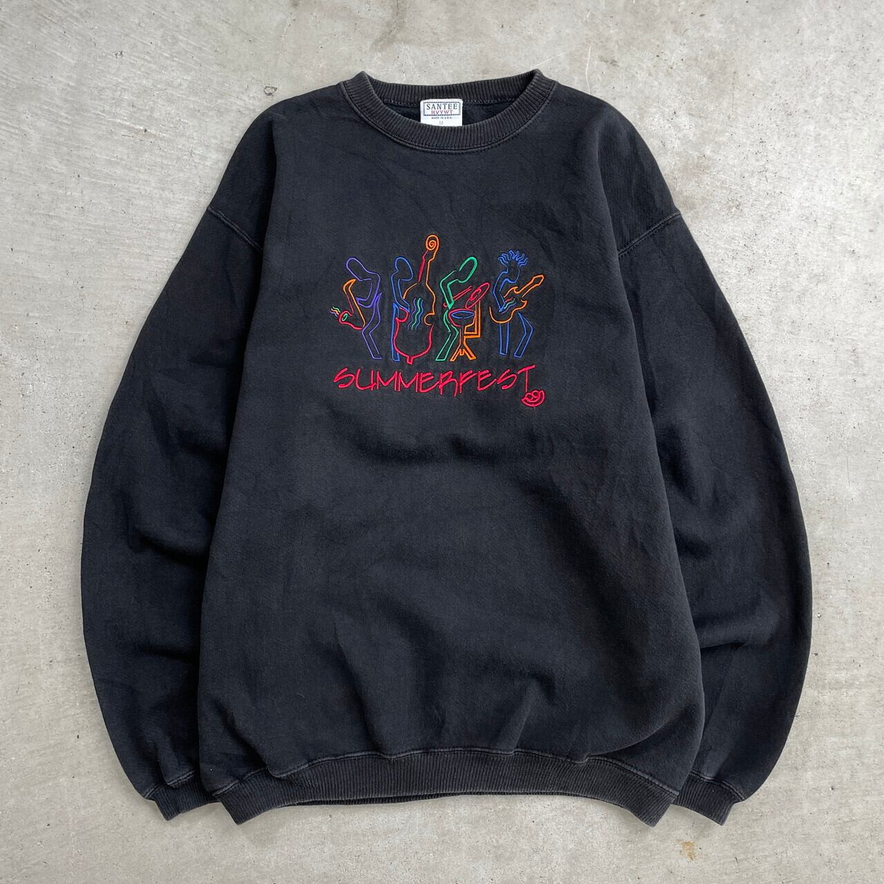 古着 スウェット シャツ スカジャン 刺繍 vintage 90年代 USA製 SUMMERFEST サマーフェスト スウェットシャツ 刺繍
